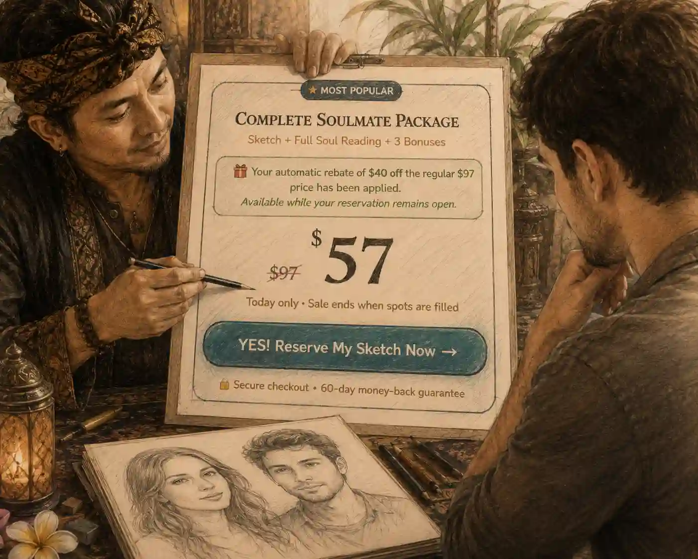 balinese soulmate sketch bonus pricing